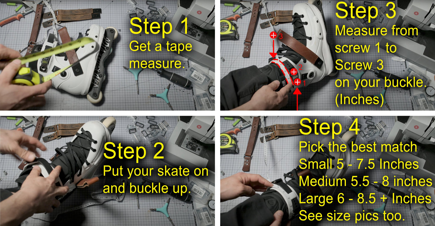 European Natural Leather Standard Aggressive Rollerblade Cuff Straps