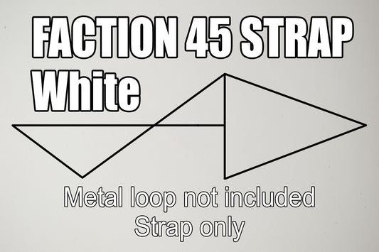 WHITE Faction 45 Vegetable Tanned Leather and Duragrip 45 Strap Only. Metal loop not included.