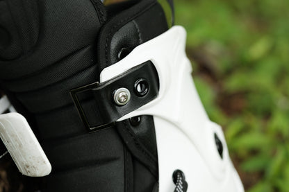 White Leather Standard Aggressive Rollerblade Cuff Straps