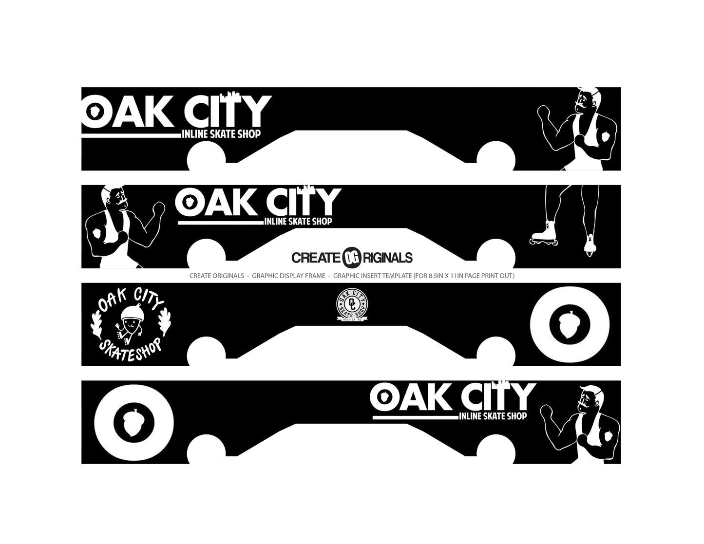 Create Graphic Oak City Black and White Free Download